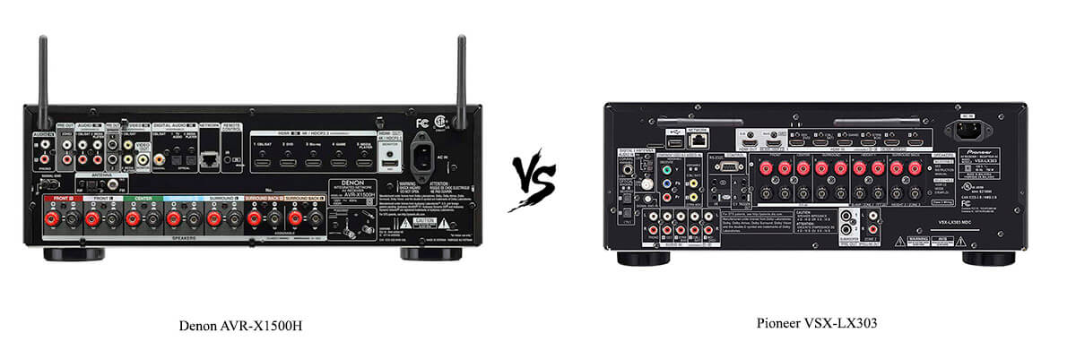 Denon AVR-X1500H vs Pioneer VSX-LX303 back